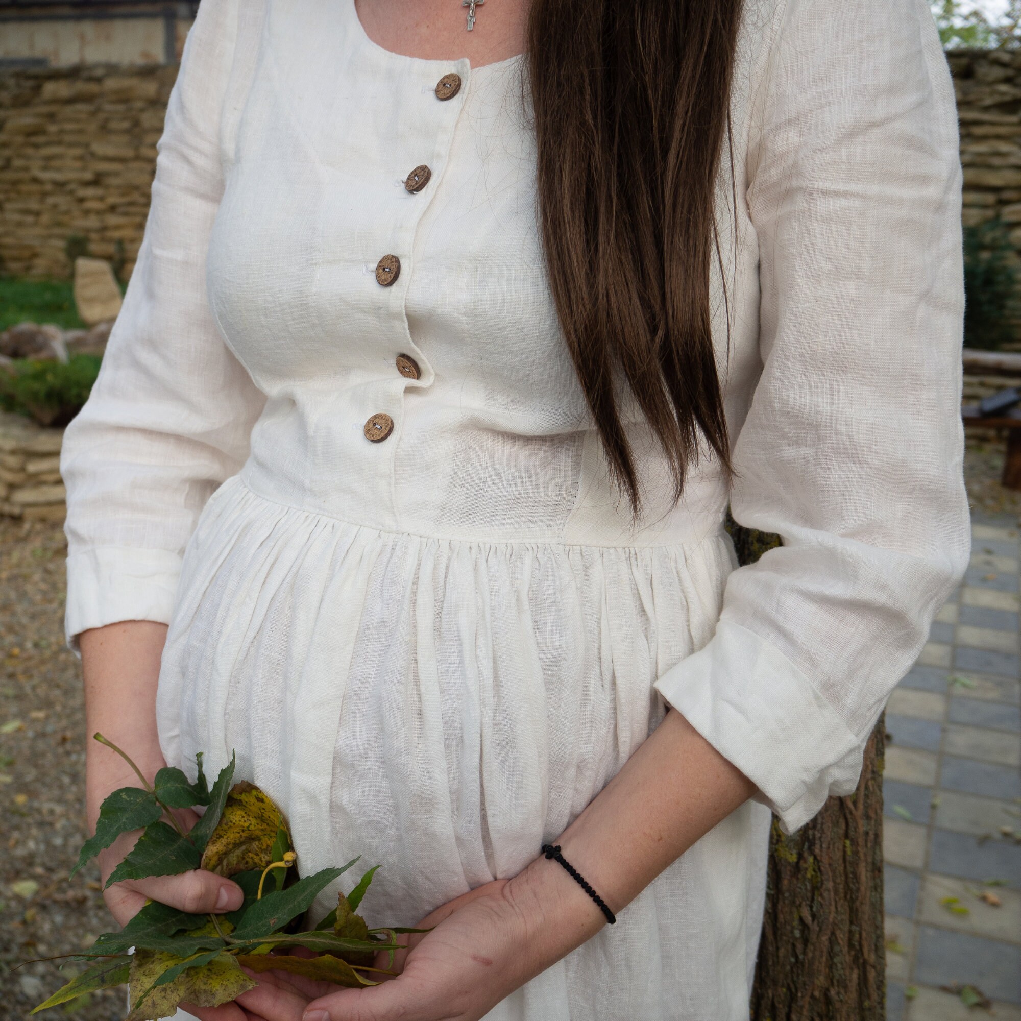 Maternity linen dress with buttons Etsy