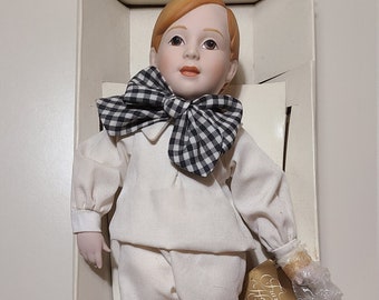 12 inch Franklin Heirloom Porcelain Doll (Ralston) NEW with stand