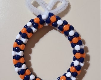 Couronne de 3 po. : ornement en perles (couleurs des oursons de Chicago) NEUF fait main
