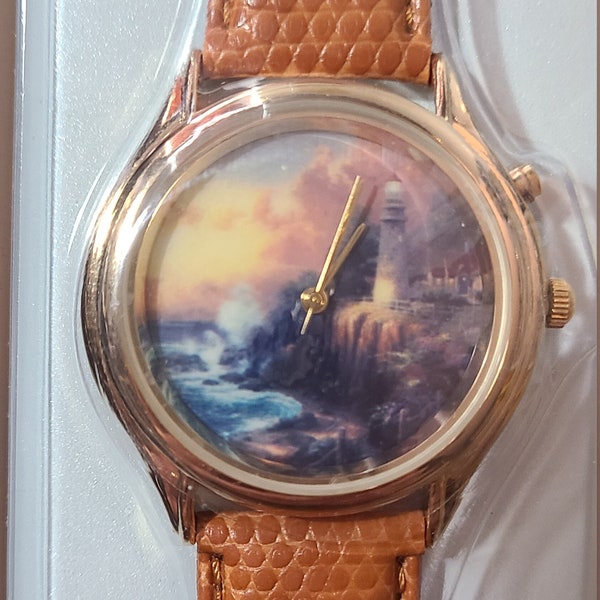 Avon Thomas Kinkade Illuminated Watch (NEW) Needs Batteries   9 inch band length long