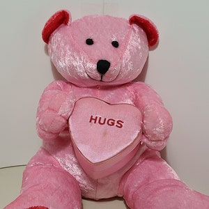 8 inch plush bean bag Teddy Bear doll, holding a small jewelry box, good condition