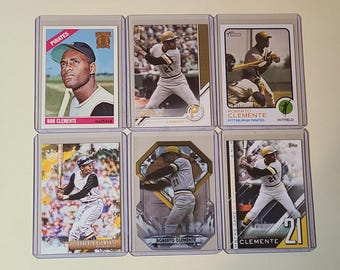Roberto Clemente 6 Baseball Card lot Topps Commemorative, Diamond Kings, Inserts