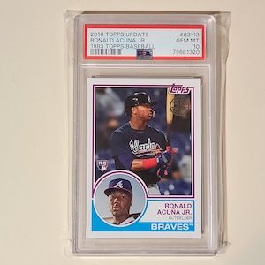 Ronald Acuna 2018 Topps Update 1983 35th Anniversary RC Rookie Insert Baseball Card graded PSA 10 Gem Mint