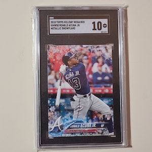 Ronald Acuna Jr. 2018 Topps Holiday Metallic Snowflake RC Rookie Baseball Card graded SGC 10 Gem Mint