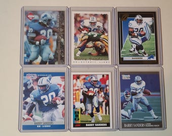 Barry Sanders 6 Football Card Lot Collector's Edge, Topps, Pro Set, Fleer Ultra