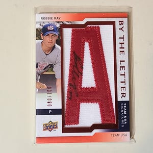 Robbie Ray 2009 Upper Deck USA By the Letter RC Rookie Patch AUTO Autograph Baseball Card serial numbered #ed 080/100
