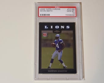 Kevin Smith 2008 Topps Chrome RC Rookie Football Card graded PSA 10 Gem Mint
