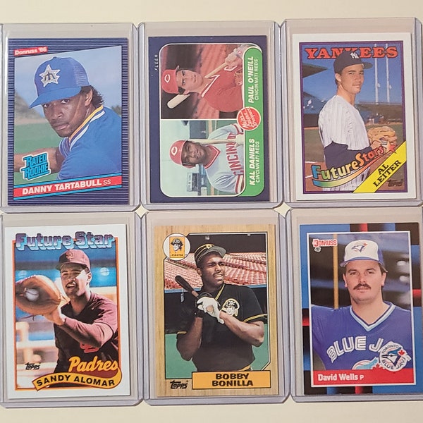 6 card lot of 1980's 80s Rookie Baseball Cards