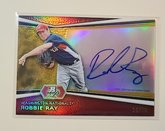 2012 Bowman Platinum Gold Refractor Robbie Ray RC AUTO Rookie Autograph Baseball Card serial numbered #ed 19/50