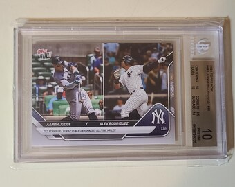 Aaron Judge/Alex Rodriguez 2025 Topps Now Baseball Card /1890 graded BGS 10 Pristine
