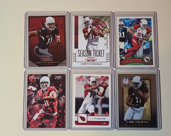 Larry Fitzgerald 6 Football Card Lot Topps, Fleer, Donruss Elite