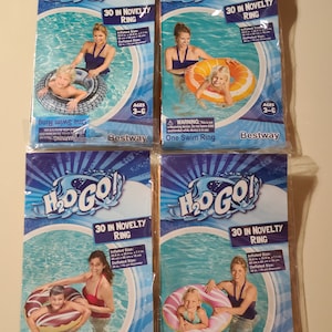 Inflatable 30 inch Novelty Swim Ring Floats Brand New Sealed for ages 3-6 years