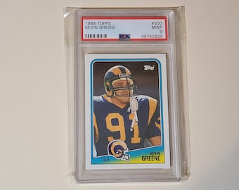 Kevin Greene 1988 Topps RC Rookie Football Card graded PSA 9