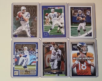 Peyton Manning 6 Football Card Lot Metal Universe, Topps Chrome, Donruss