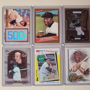 Willie McCovey 6 Baseball Card lot Donruss Diamond Kings, Panini Prizm, Topps