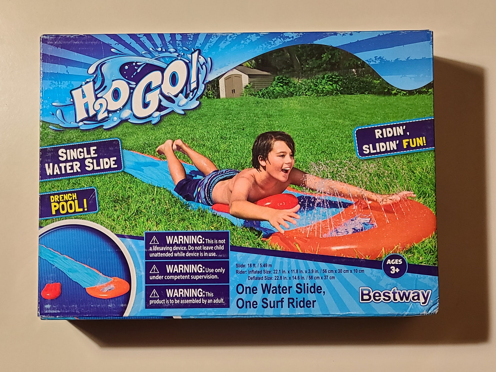H2O Go inflatable Single Water Slide by Bestway for ages 3 Brand New Sealed