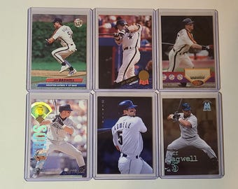 Jeff Bagwell 6 Baseball Card lot Fleer Ultra, Leaf, Sportflics, Skybox