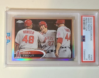Mike Trout 2012 Topps Chrome Refractor Baseball Card graded PSA 9 Mint
