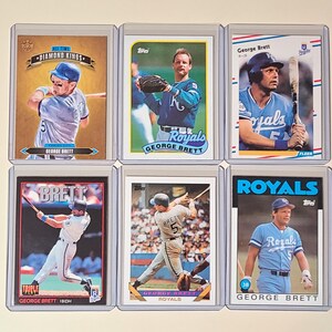 George Brett 6 Baseball Card lot Diamond Kings, Topps, Fleer, Triple Play