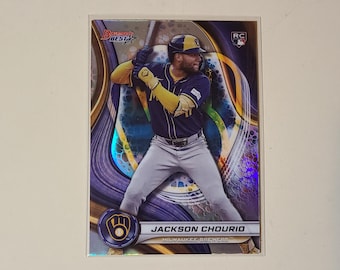 Jackson Chourio 2024 Bowman's Best Refractor RC Rookie Baseball Card