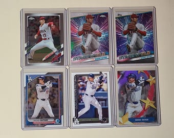 Shohei Ohtani 6 Baseball Card lot Topps & Topps Chrome Stars of the MLB, Bowman Chrome, Inserts