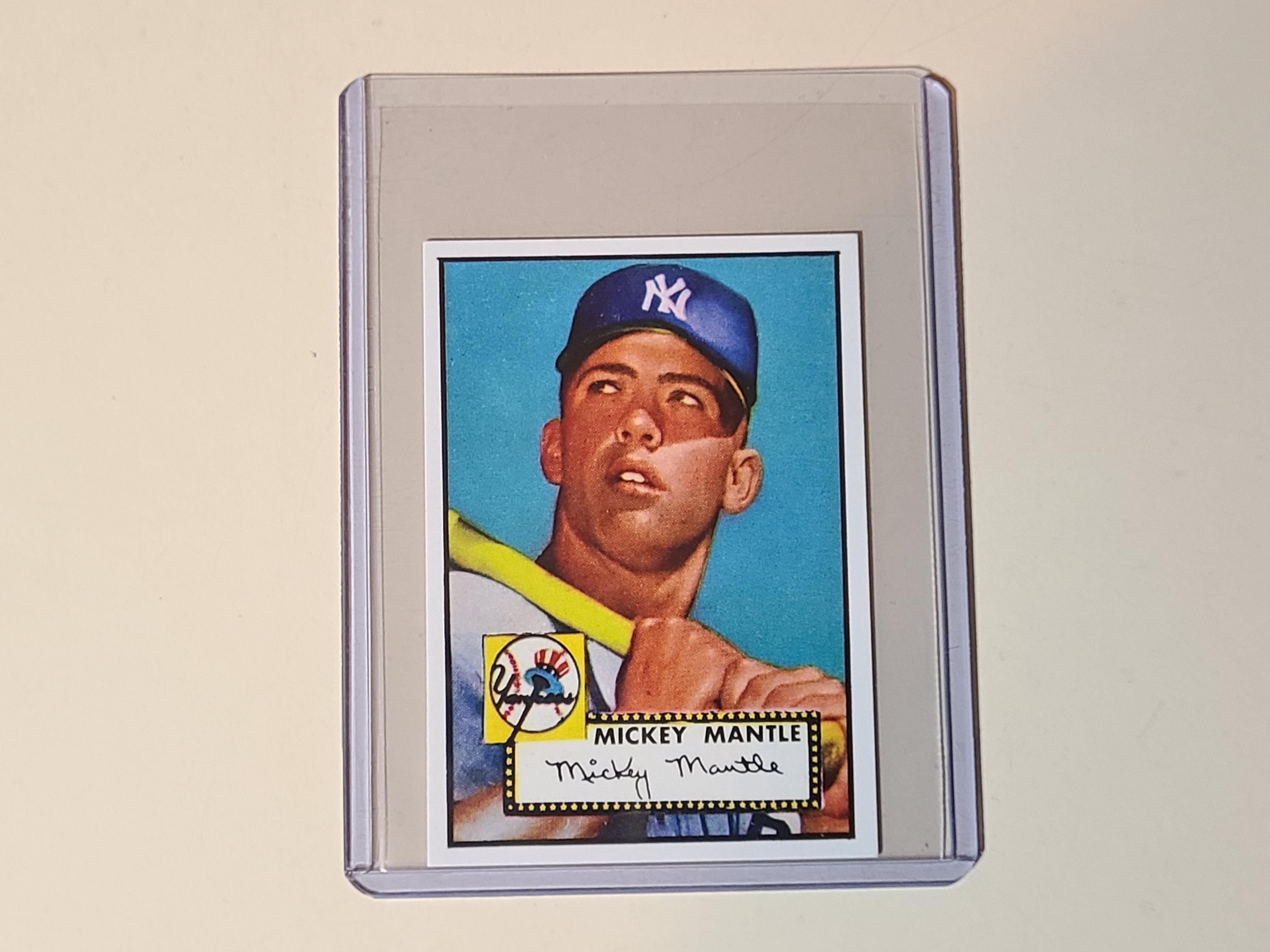 Mickey Mantle Reprint of 1952 Topps Mini Baseball Card - Etsy