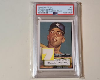 Mickey Mantle 2006 Topps 1952 Relic Jersey Memorabilia Baseball Card graded PSA 9 Mint