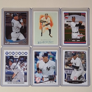 Alex Rodriguez 6 Baseball Card lot Topps Chrome, Allen & Ginter, Bowman
