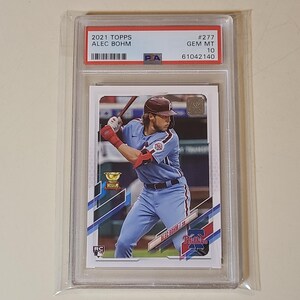 2021 Topps Alec Bohm RC Rookie Baseball Card graded PSA 10 Gem Mint image 1