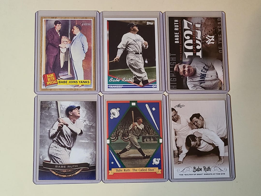 Babe Ruth 6 Baseball Card Lot Topps, Insert, Leaf - Etsy