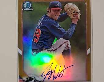 Joey Wentz 2018 Bowman Chrome Gold Refractor RC Rookie AUTO Autograph Baseball Card serial numbered #ed 10/50