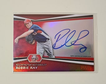 2012 Bowman Platinum Red Refractor Robbie Ray RC AUTO Rookie Autograph Baseball Card serial numbered #ed 24/25