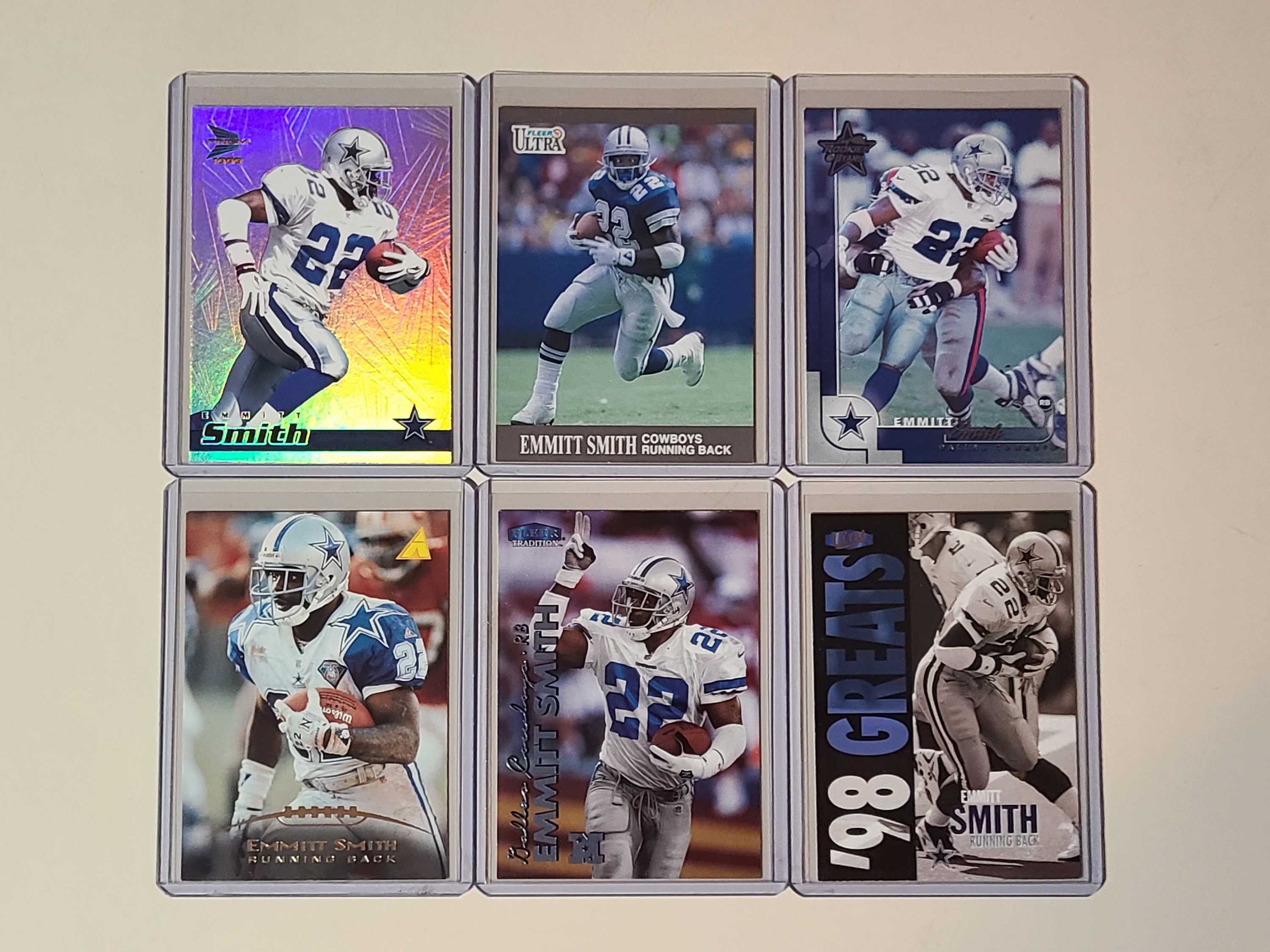 Emmitt Smith 6 Football Card Lot Pacific Prism Fleer Ultra Pinnacle Etsy