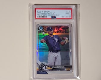 Fernando Tatis Jr. 2018 Bowman Chrome Prospects Refractor Baseball Card #ed /499 graded PSA 9 Mint