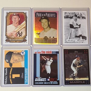 Mickey Mantle 6 Baseball Card lot Topps Allen & Ginter, Upper Deck, Heritage