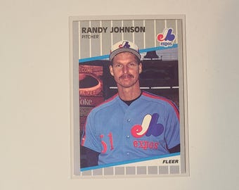 Randy Johnson 1989 Fleer Marlboro Ad Sign in Background RC Rookie