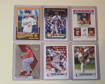 Shohei Ohtani 6 Baseball Card lot Topps, Mosaic, Angels, Dodgers