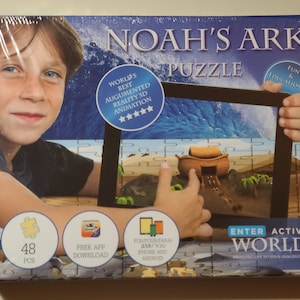 Rompecabezas del Arca de Noé de 48 piezas: aplicación educativa gratuita de animación en 3D de realidad, nuevo y sellado **La caja está abollada**
