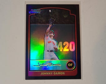 Johnny Damon 2003 Bowman Chrome Refractor Baseball Card