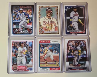 Ronald Acuna Jr. 6 Baseball Card lot Topps, Bowman, Heritage