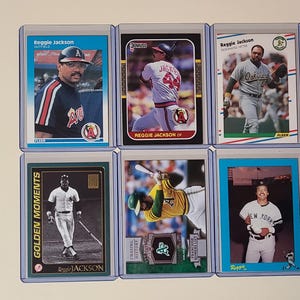 Reggie Jackson 6 Baseball Card lot Fleer, Donruss, Topps