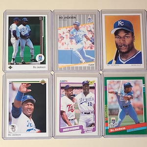 Bo Jackson 6 Baseball Card lot Upper Deck, Fleer, Score, Donruss
