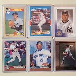 Roger Clemens 6 Baseball Card lot Upper Deck, Bowman, Donruss Diamond Kings