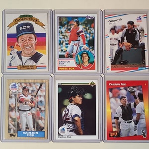 Carlton Fisk 6 Baseball Card lot Donruss Diamond Kings, Topps, Fleer, Upper Deck