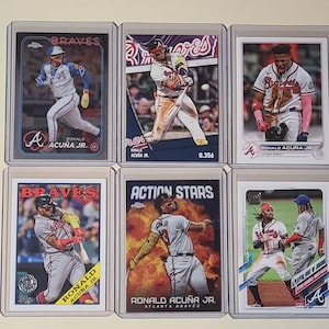 Ronald Acuna Jr. 6 Baseball Card lot Topps Chrome, Inserts