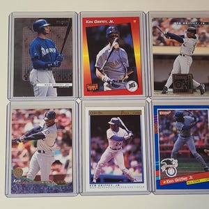 Ken Griffey Jr. 6 Baseball Card lot Upper Deck, Donruss, Leaf, O Pee Chee