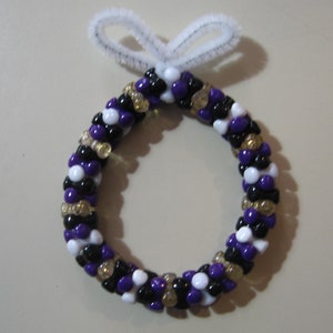 3&quot; Wreath: Beaded Ornament (Baltimore Ravens colors) NEW handmade