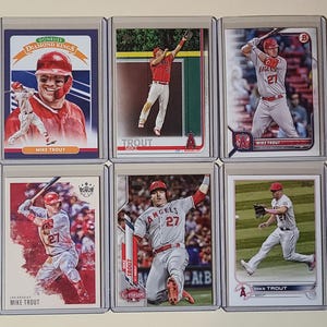 Mike Trout 6 Baseball Card lot Diamond Kings, Topps, Bowman