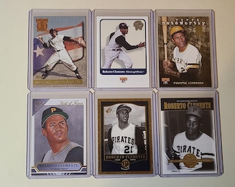 Roberto Clemente 6 Baseball Card lot Topps Commemorative, Fleer, Upper Deck