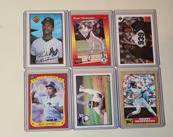 rickey henderson rare baseball cards 1987 Topps Mini Leaders Card #64 : Collectibles & Fine Art Rickey Henderson baseball card (New